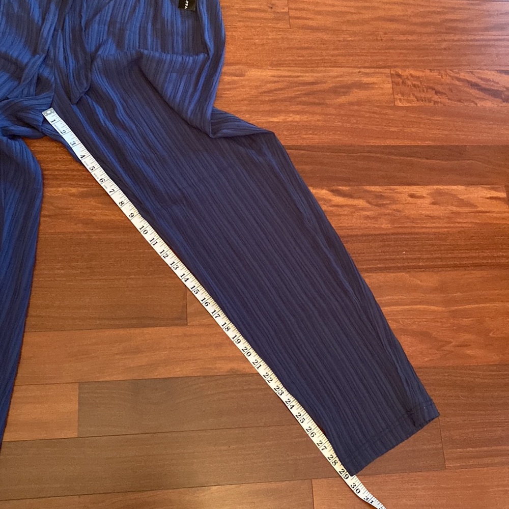 SOHO Apparel NWT Dressy Blue Pants Elastic wTie Belt Waist / Size XL - Picture 14 of 14